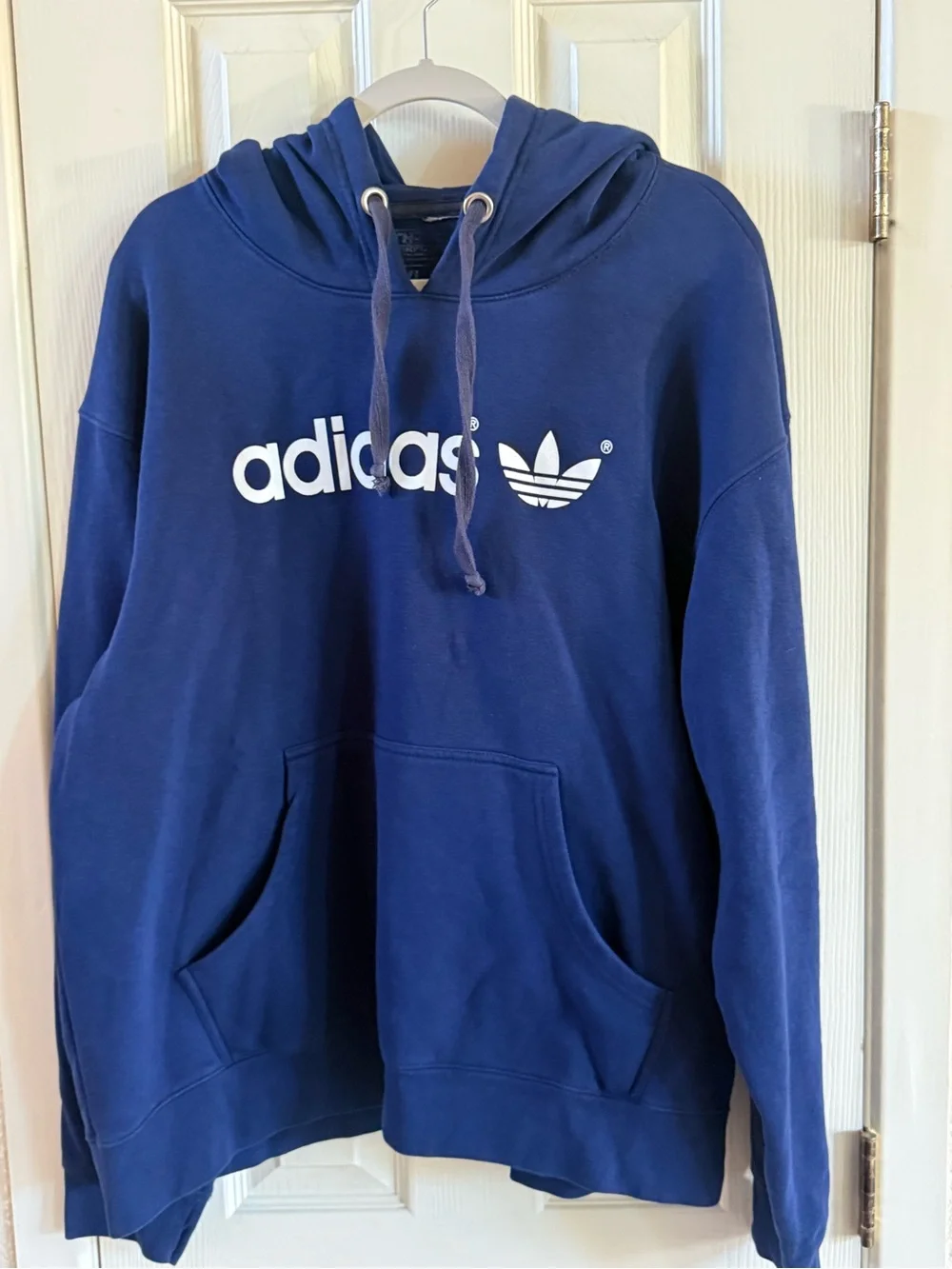 adidas Navy Blue Logo Pullover Hoodie Sweatshirt XXL